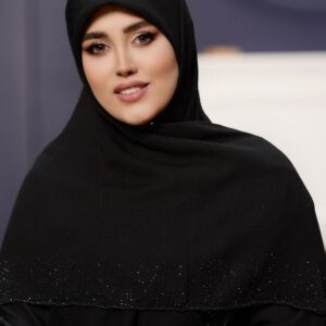 روسری کریشه مشکی منجوق ملیله